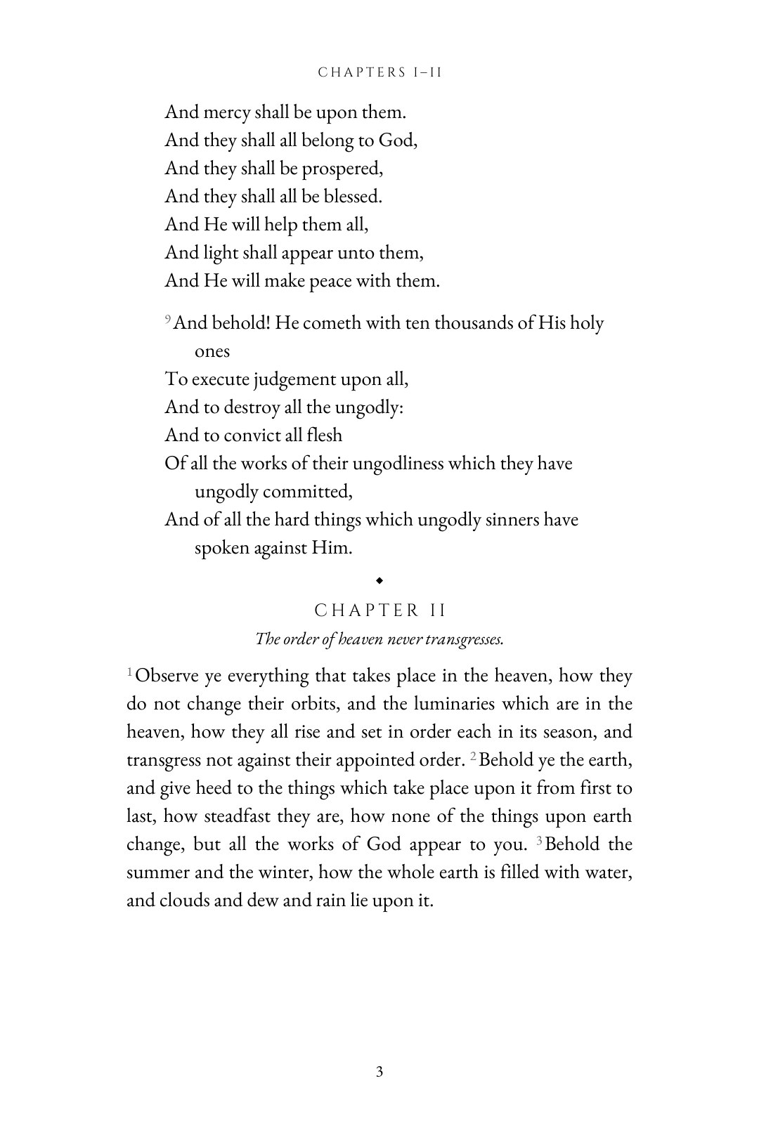 Chapters I–II, verse text